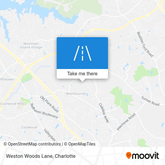 Weston Woods Lane map