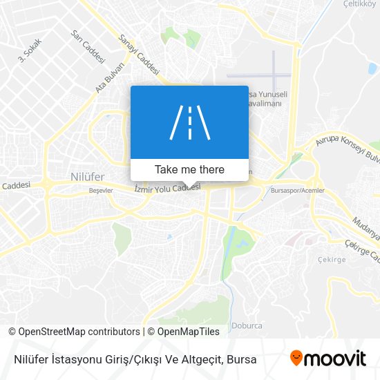 Nilüfer İstasyonu Giriş / Çıkışı Ve Altgeçit map
