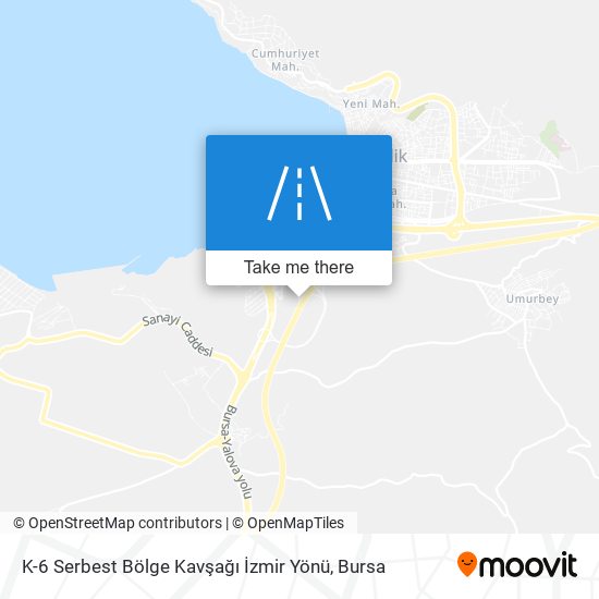 K-6 Serbest Bölge Kavşağı İzmir Yönü map