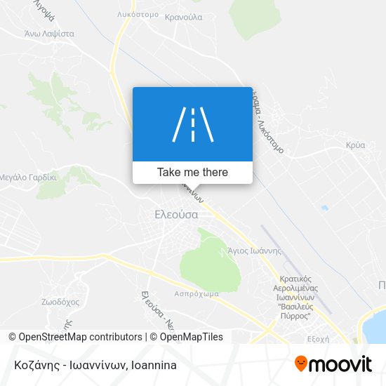 Κοζάνης - Ιωαννίνων map