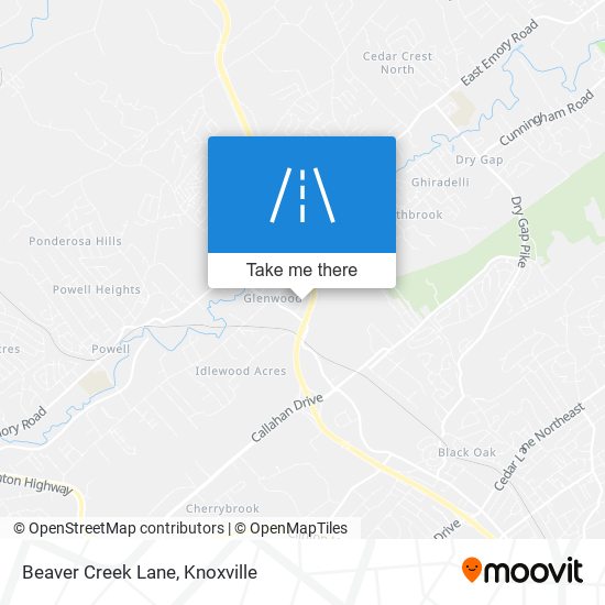 Beaver Creek Lane map