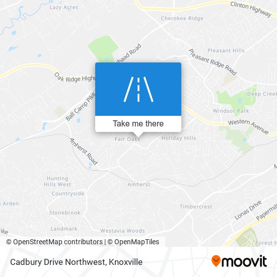 Cadbury Drive Northwest map