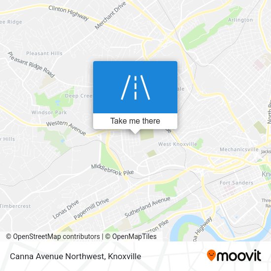 Canna Avenue Northwest map