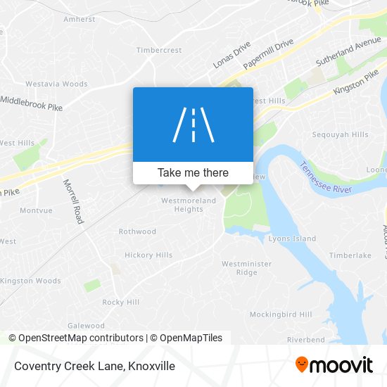 Coventry Creek Lane map
