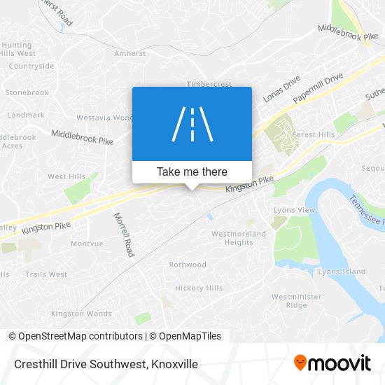 Cresthill Drive Southwest map