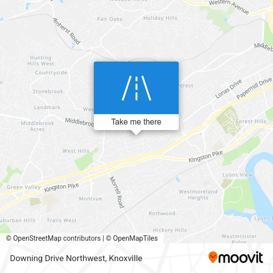 Downing Drive Northwest map