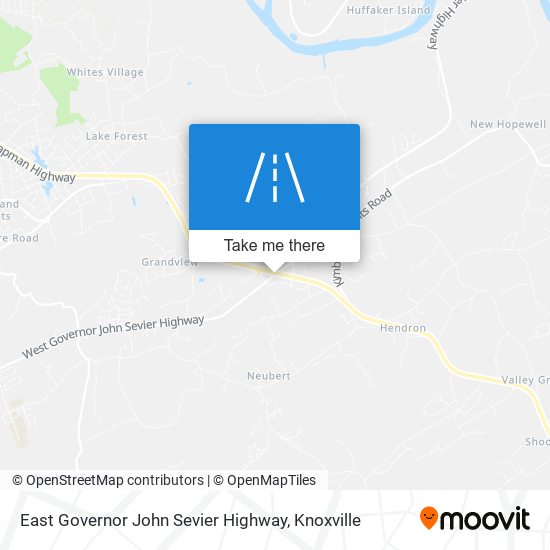 East Governor John Sevier Highway map