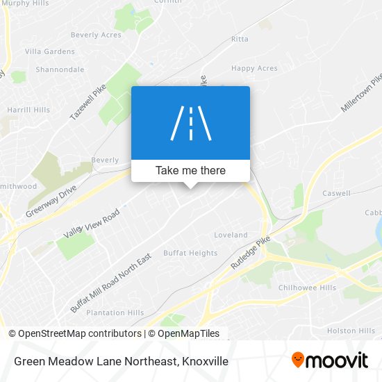 Green Meadow Lane Northeast map