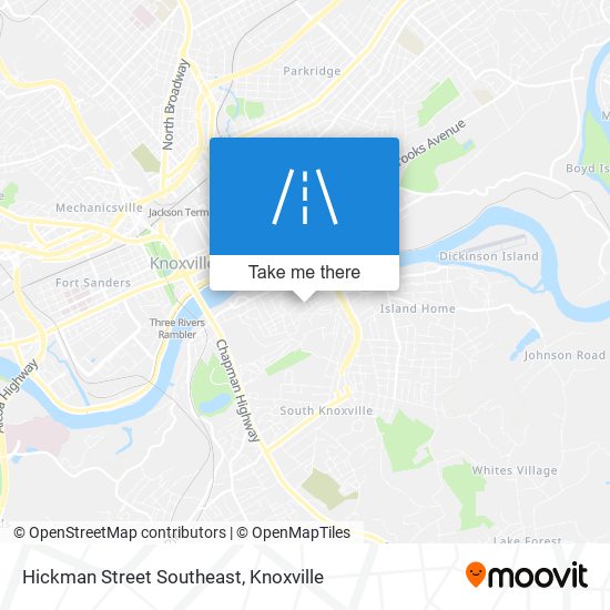 Hickman Street Southeast map