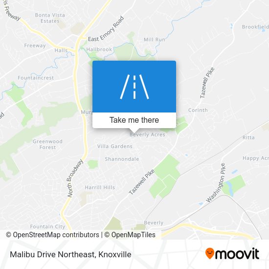 Malibu Drive Northeast map
