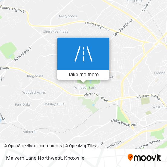 Mapa de Malvern Lane Northwest