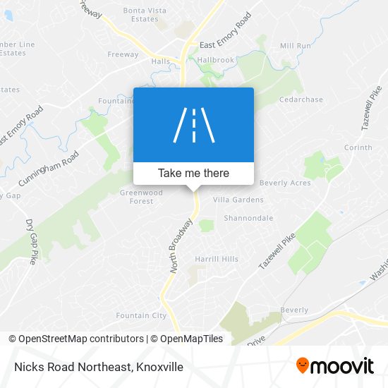 Mapa de Nicks Road Northeast