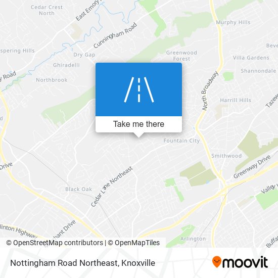 Mapa de Nottingham Road Northeast