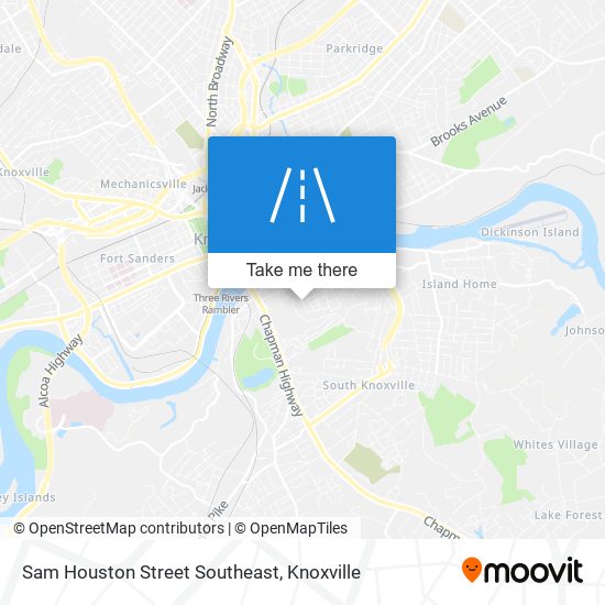 Mapa de Sam Houston Street Southeast