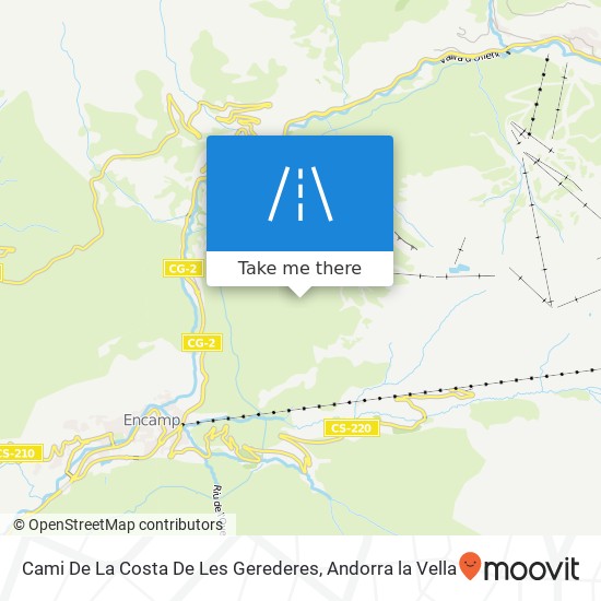 Cami De La Costa De Les Gerederes map