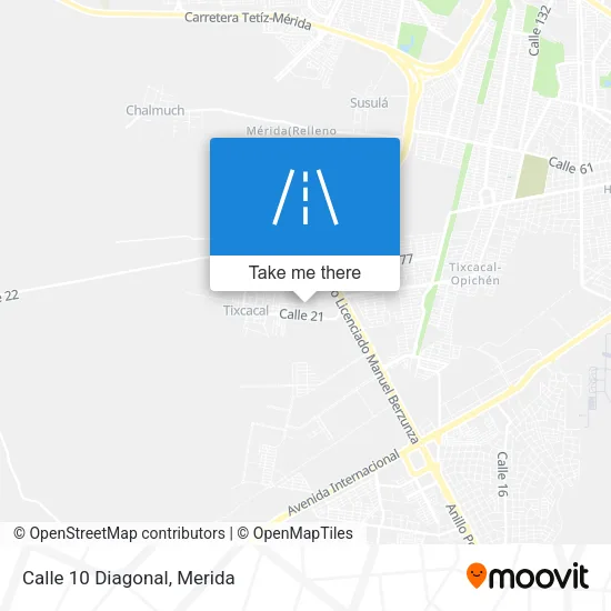 Calle 10 Diagonal map