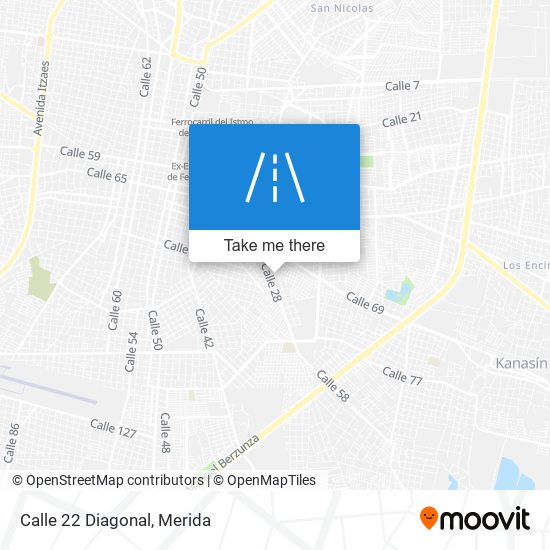 Calle 22 Diagonal map