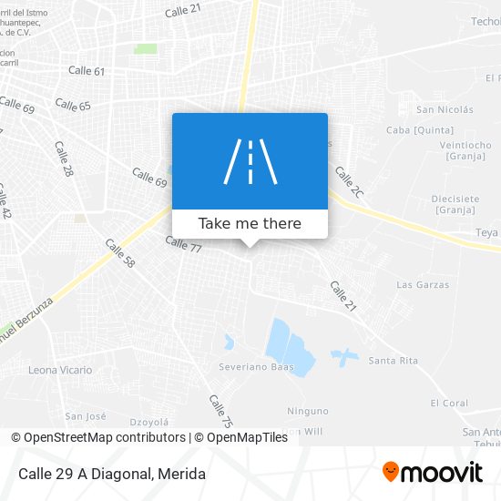 Calle 29 A Diagonal map