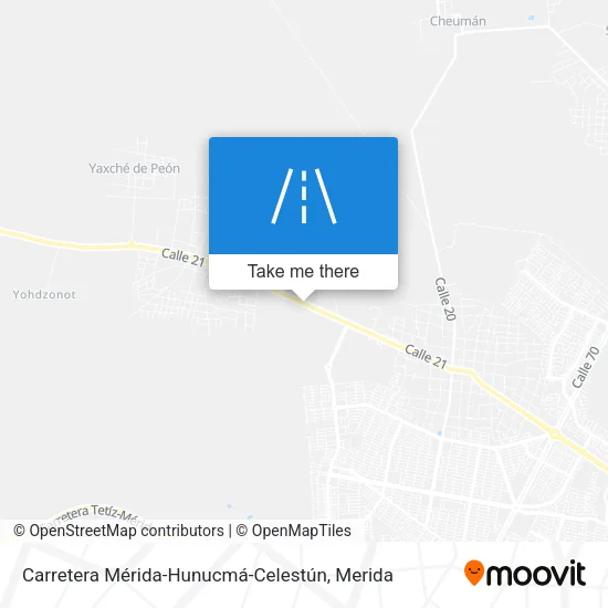 Carretera Mérida-Hunucmá-Celestún map