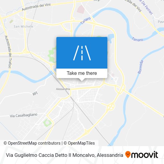 Via Guglielmo Caccia Detto Il Moncalvo map
