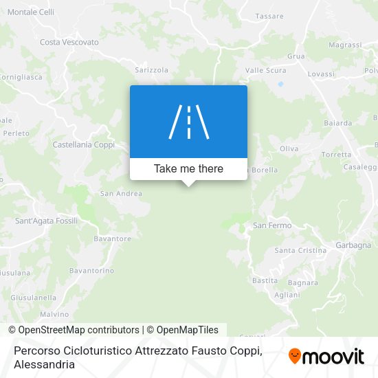 Percorso Cicloturistico Attrezzato Fausto Coppi map