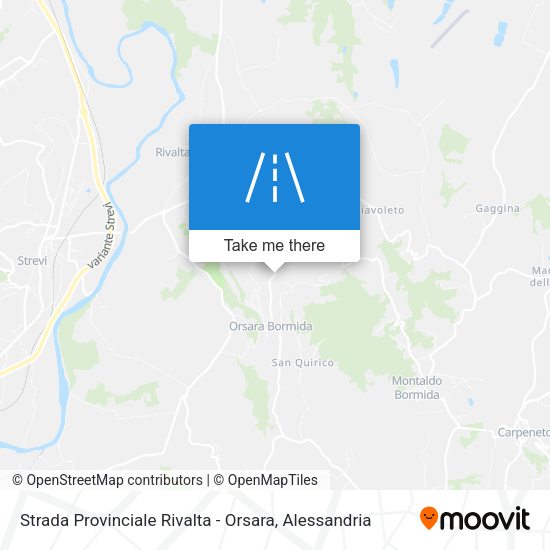 Strada Provinciale Rivalta - Orsara map