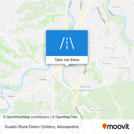 Guado Stura Dietro Cinitero map