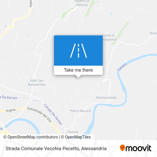 Strada Comunale Vecchia Pecetto map