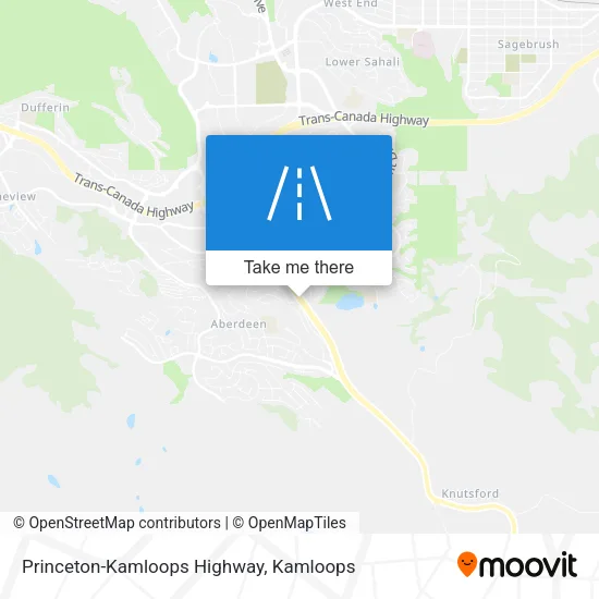 Princeton-Kamloops Highway map