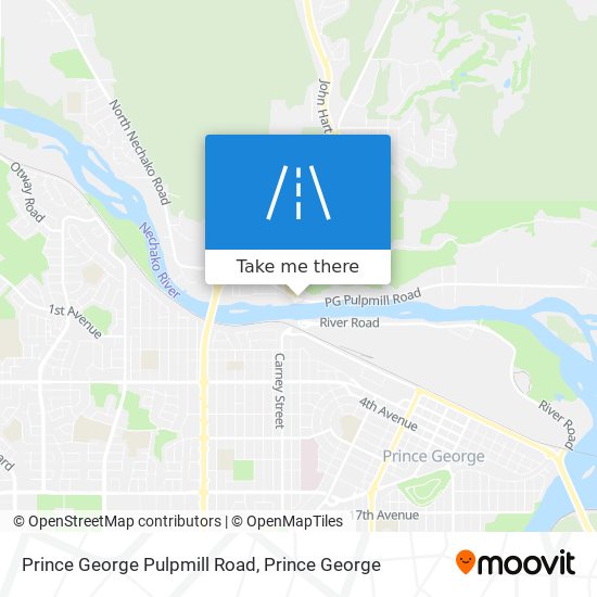 Prince George Pulpmill Road map