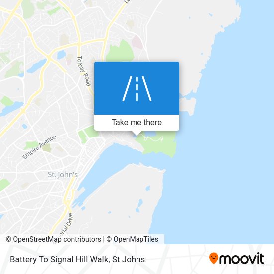 Battery To Signal Hill Walk map