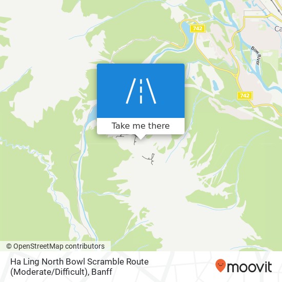 Ha Ling North Bowl Scramble Route (Moderate / Difficult) plan