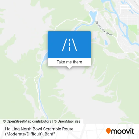 Ha Ling North Bowl Scramble Route (Moderate / Difficult) map