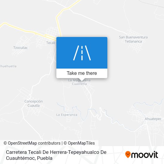Carretera Tecali De Herrera-Tepeyahualco De Cuauhtémoc map