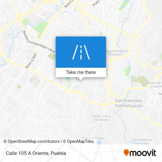 Mapa de Calle 105 A Oriente
