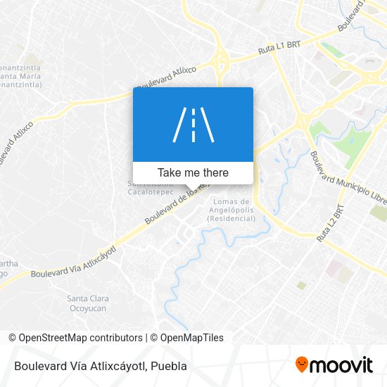 Mapa de Boulevard Vía Atlixcáyotl