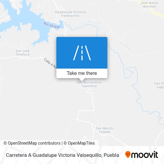 Mapa de Carretera A Guadalupe Victoria Valsequillo