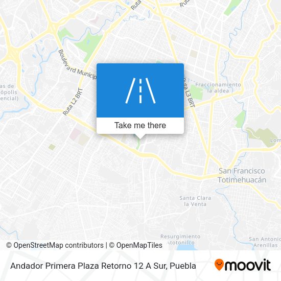 Andador Primera Plaza Retorno 12 A Sur map
