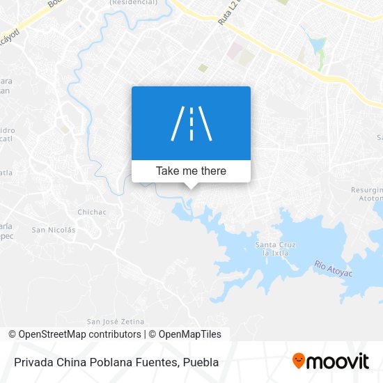 Mapa de Privada China Poblana Fuentes