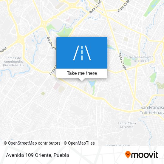 Mapa de Avenida 109 Oriente
