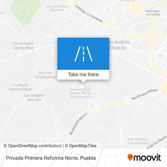 Mapa de Privada Primera Reforma Norte