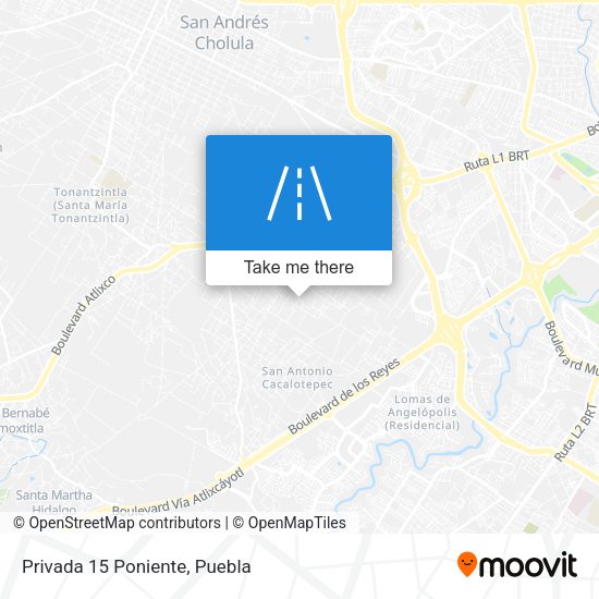 Privada 15 Poniente map