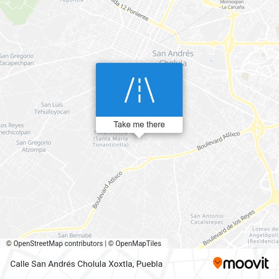 Mapa de Calle San Andrés Cholula Xoxtla