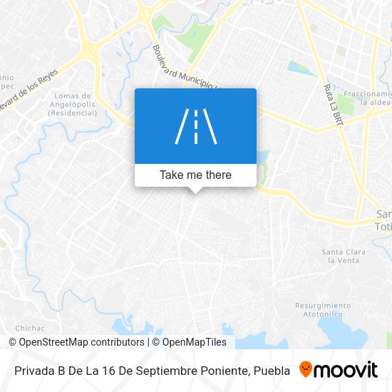 Mapa de Privada B De La 16 De Septiembre Poniente