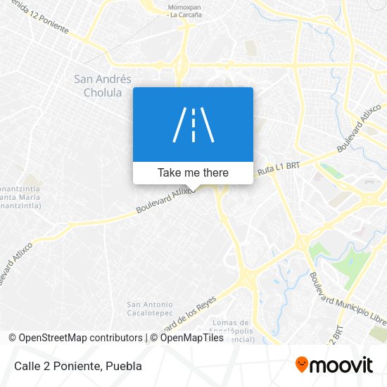 Mapa de Calle 2 Poniente