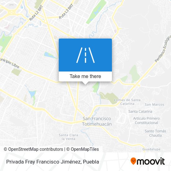 Privada Fray Francisco Jiménez map