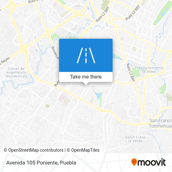 Mapa de Avenida 105 Poniente