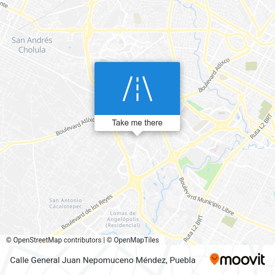 Calle General Juan Nepomuceno Méndez map