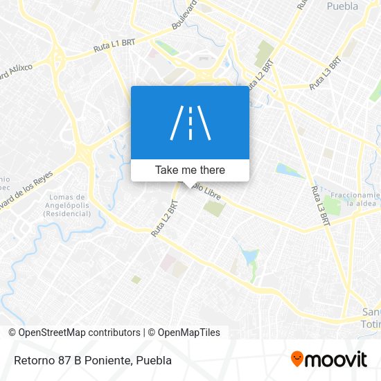 Mapa de Retorno 87 B Poniente