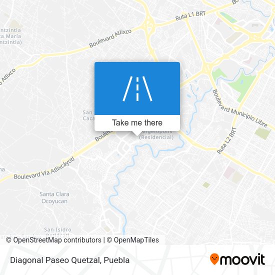 Diagonal Paseo Quetzal map
